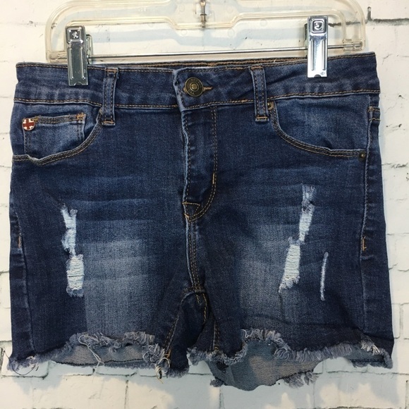 Hudson Denim Shorts 16 Cut-off Raw Hem Factory Distressed Designer Vacation - Picture 2 of 7
